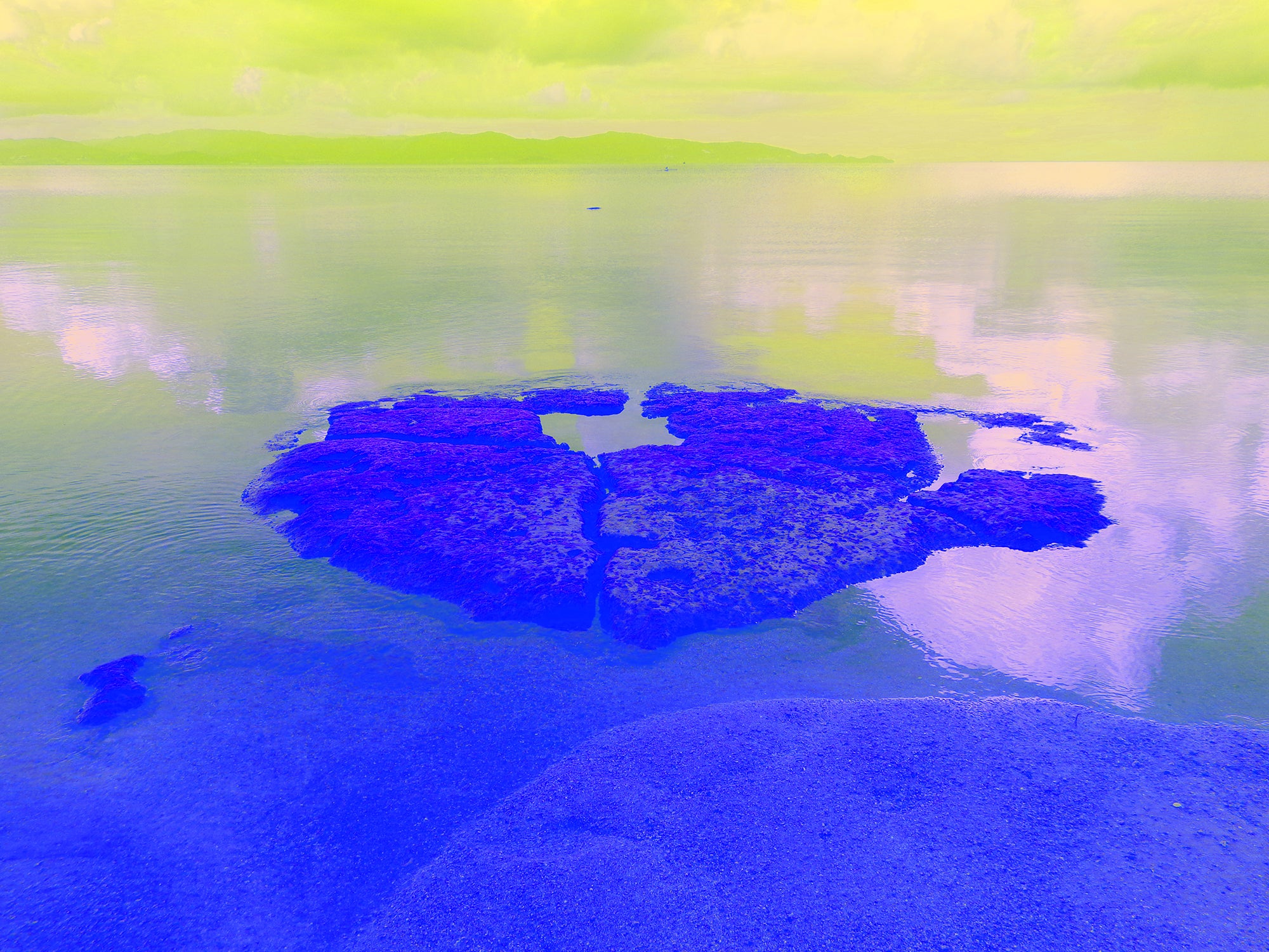 Tjasa Iris, CORAL ISLAND AND CALM SEA, 120 x 160 cm, 2022